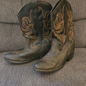 Rocky Mountain Dark Brown Leather Boots Youth 6.5 Festival Rodeo
